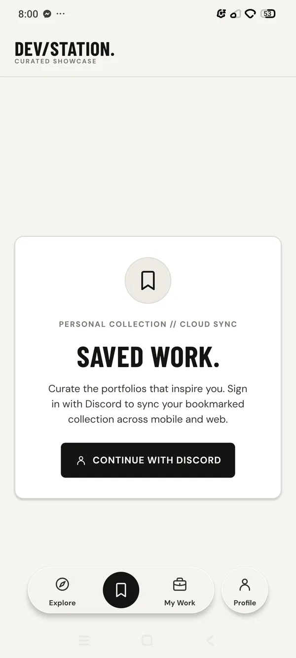 DEV/STATION Android: Saved portfolios screen